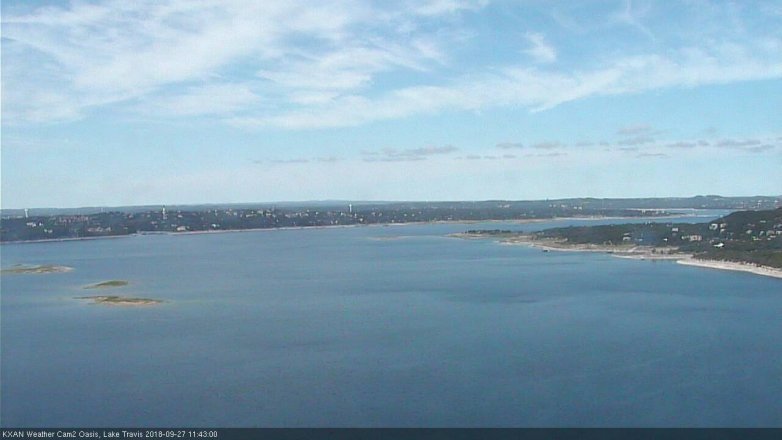Lake Travis webcam, September 27, 2018 10:45 AM CT