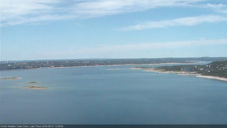 Lake Travis webcam, September 27, 2018 11:30 AM CT