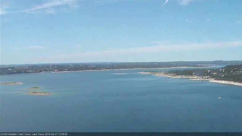Lake Travis webcam, September 27, 2018 12:00 PM CT