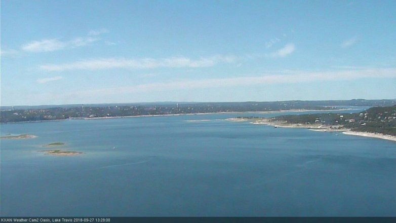 Lake Travis webcam, September 27, 2018 12:30 PM CT