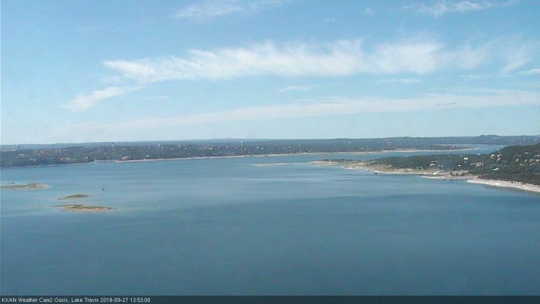 Lake Travis webcam, September 27, 2018 12:55 PM CT