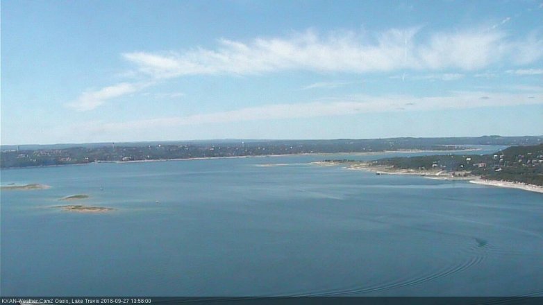 Lake Travis webcam, September 27, 2018 1:00 PM CT