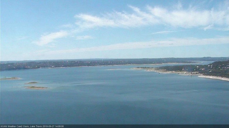 Lake Travis webcam, September 27, 2018 1:10 PM CT