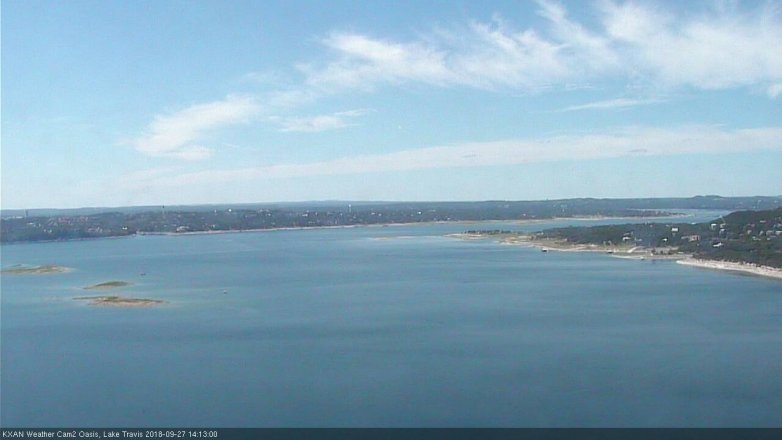 Lake Travis webcam, September 27, 2018 1:15 PM CT