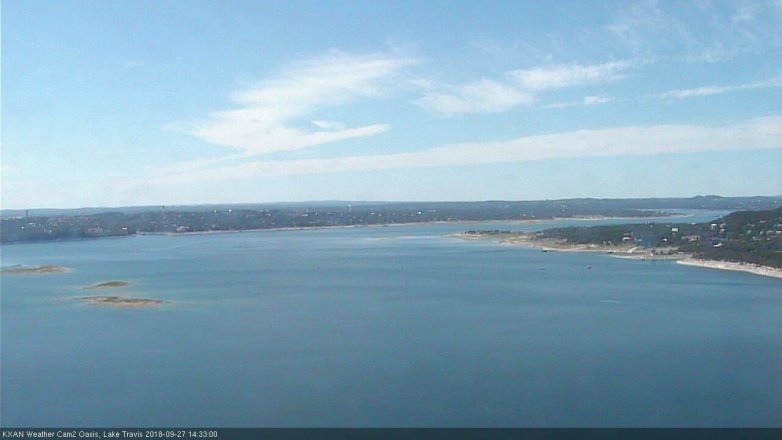 Lake Travis webcam, September 27, 2018 1:35 PM CT