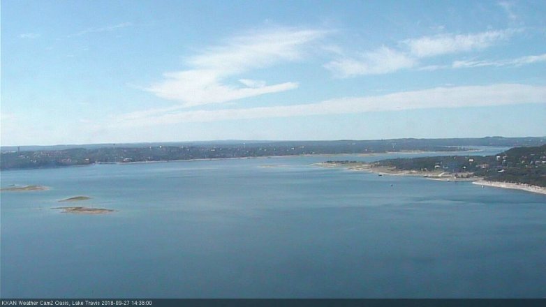 Lake Travis webcam, September 27, 2018 1:40 PM CT
