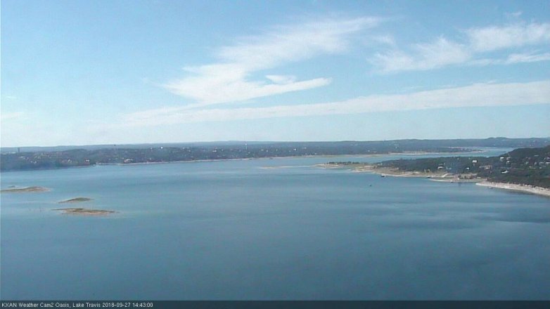 Lake Travis webcam, September 27, 2018 1:45 PM CT