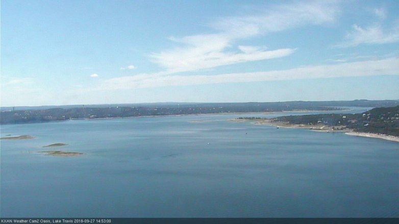 Lake Travis webcam, September 27, 2018 1:55 PM CT