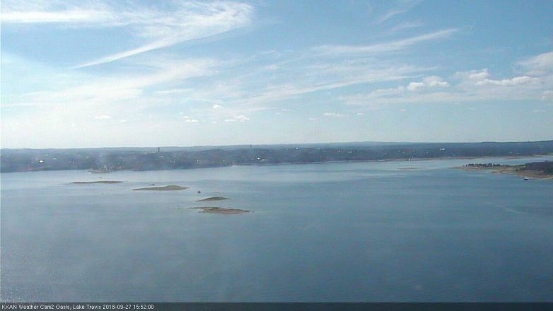 Lake Travis webcam, September 27, 2018 2:55 PM CT