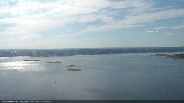 Lake Travis webcam, September 27, 2018 3:35 PM CT