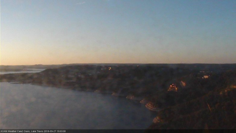 Lake Travis webcam, September 27, 2018 6:05 PM CT