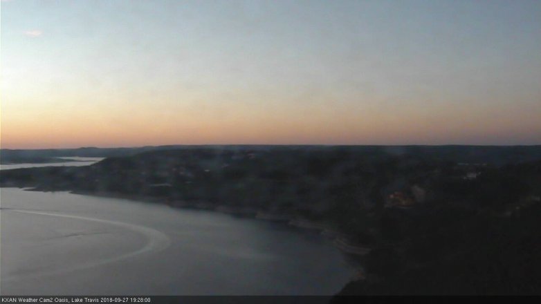 Lake Travis webcam, September 27, 2018 6:30 PM CT
