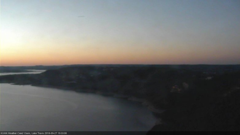 Lake Travis webcam, September 27, 2018 6:35 PM CT