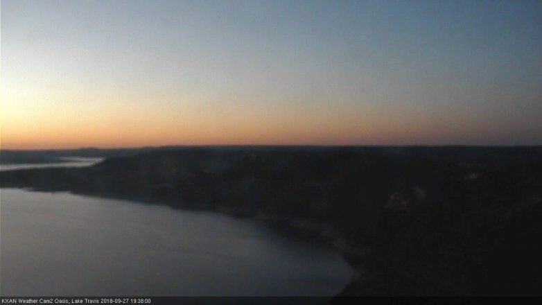 Lake Travis webcam, September 27, 2018 6:40 PM CT