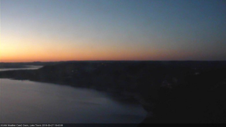 Lake Travis webcam, September 27, 2018 6:45 PM CT