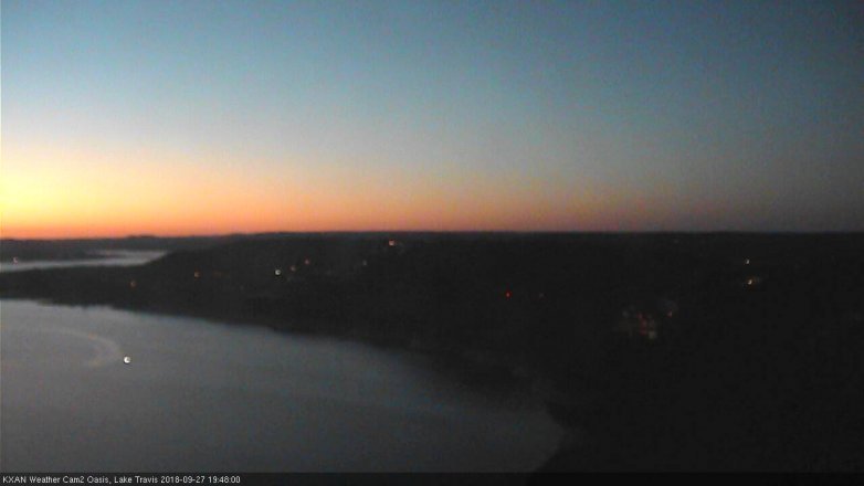 Lake Travis webcam, September 27, 2018 6:50 PM CT