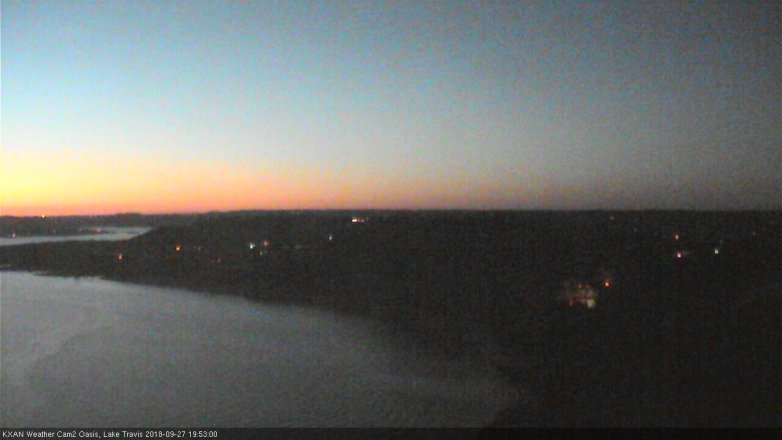 Lake Travis webcam, September 27, 2018 6:55 PM CT