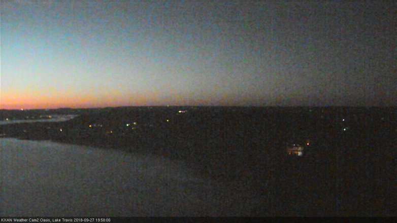 Lake Travis webcam, September 27, 2018 7:00 PM CT
