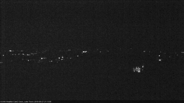 Lake Travis webcam, September 27, 2018 8:15 PM CT
