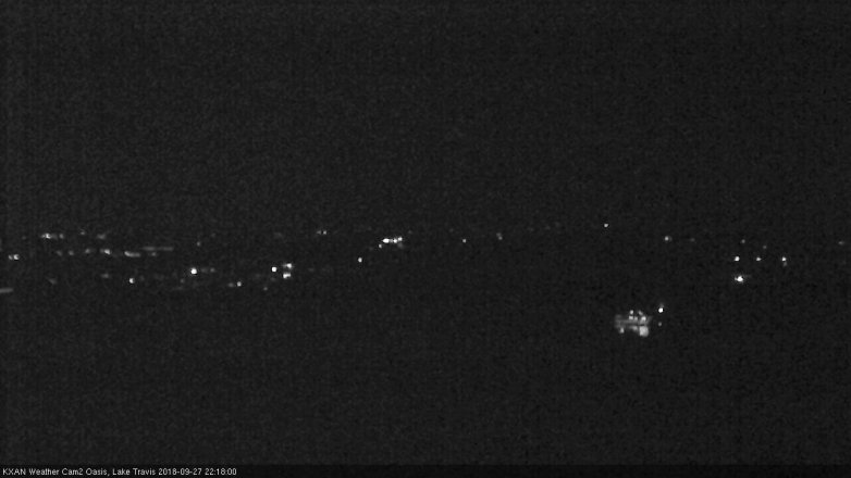 Lake Travis webcam, September 27, 2018 9:20 PM CT