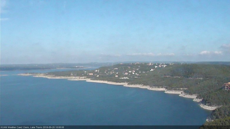 Lake Travis webcam, September 28, 2018 9:10 AM CT