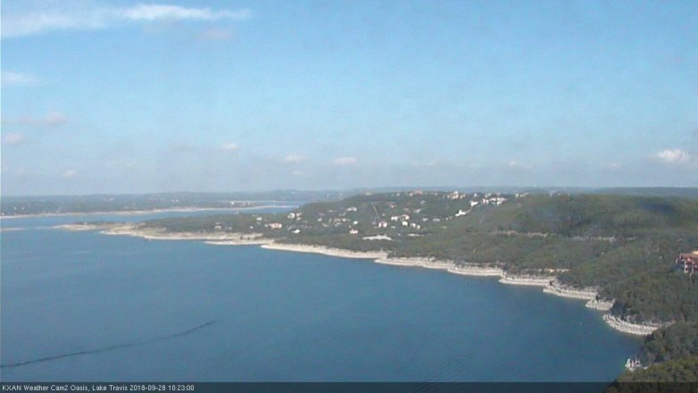Lake Travis webcam, September 28, 2018 9:25 AM CT