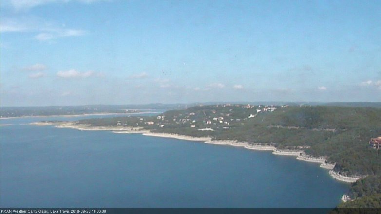 Lake Travis webcam, September 28, 2018 9:35 AM CT