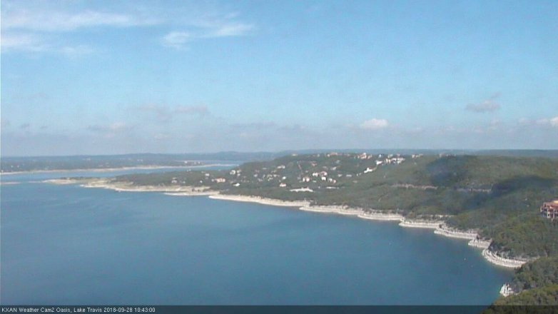 Lake Travis webcam, September 28, 2018 9:45 AM CT
