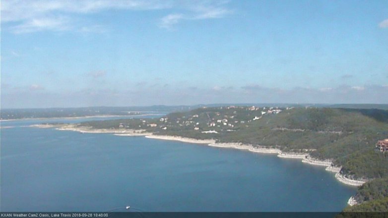 Lake Travis webcam, September 28, 2018 9:50 AM CT
