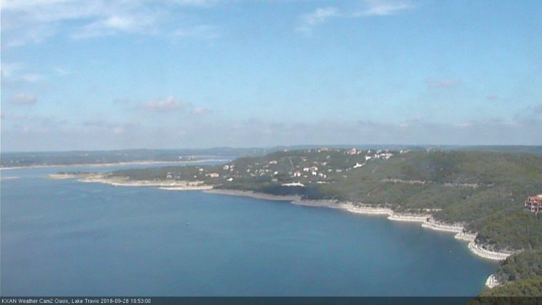 Lake Travis webcam, September 28, 2018 9:55 AM CT