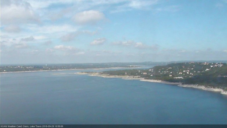 Lake Travis webcam, September 28, 2018 10:00 AM CT