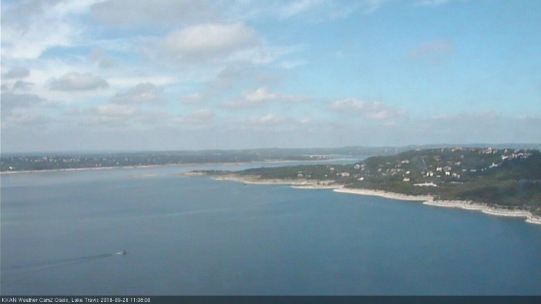 Lake Travis webcam, September 28, 2018 10:10 AM CT