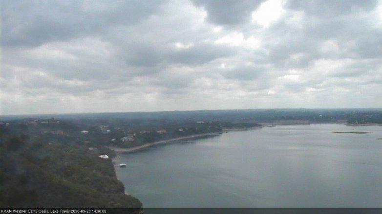 Lake Travis webcam, September 28, 2018 1:40 PM CT