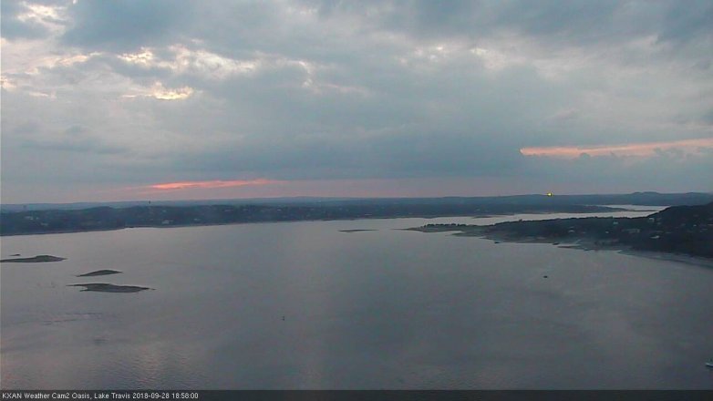 Lake Travis webcam, September 28, 2018 6:00 PM CT