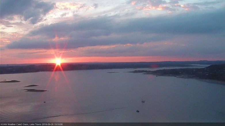 Lake Travis webcam, September 28, 2018 6:20 PM CT