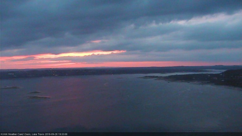 Lake Travis webcam, September 28, 2018 6:35 PM CT