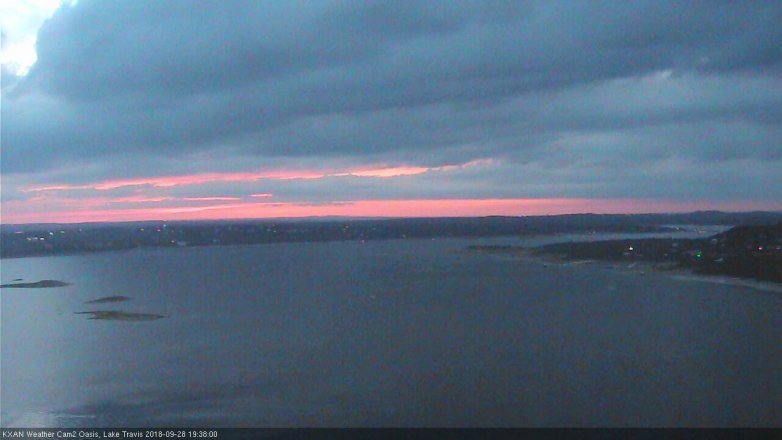 Lake Travis webcam, September 28, 2018 6:40 PM CT