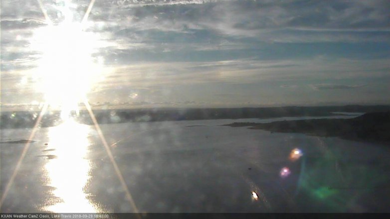 Lake Travis webcam, September 29, 2018 5:45 PM CT
