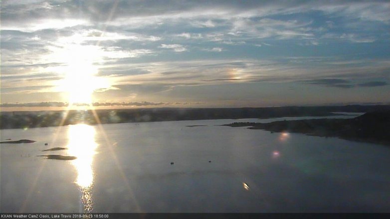 Lake Travis webcam, September 29, 2018 6:00 PM CT