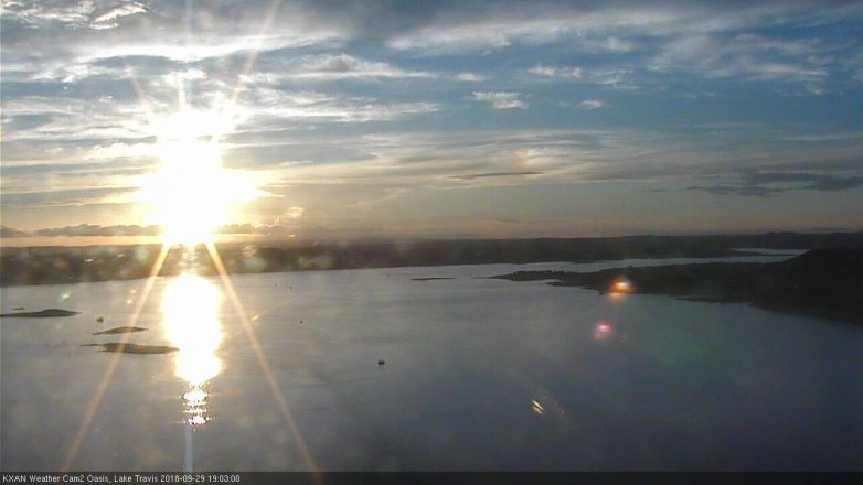 Lake Travis webcam, September 29, 2018 6:05 PM CT