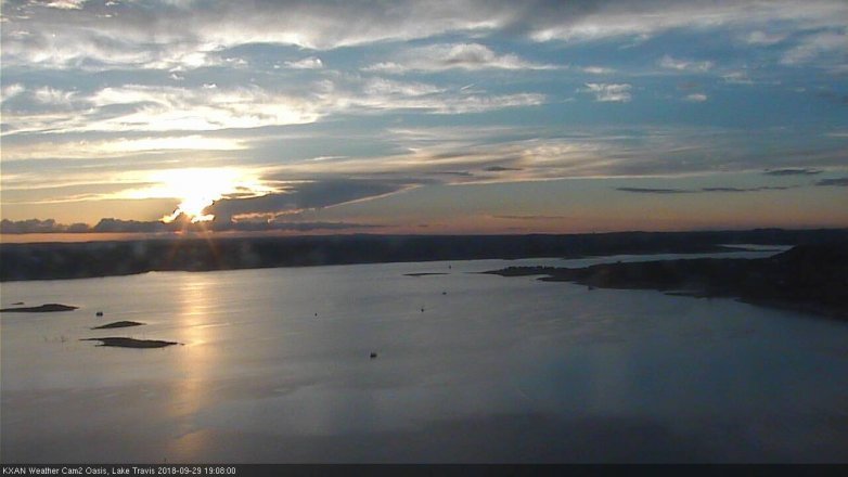Lake Travis webcam, September 29, 2018 6:10 PM CT