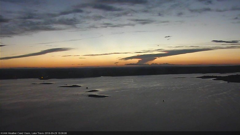 Lake Travis webcam, September 29, 2018 6:40 PM CT