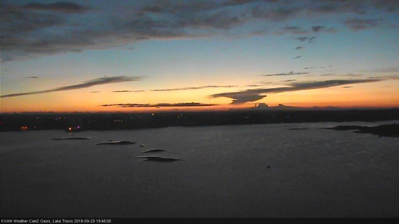 Lake Travis webcam, September 29, 2018 6:50 PM CT