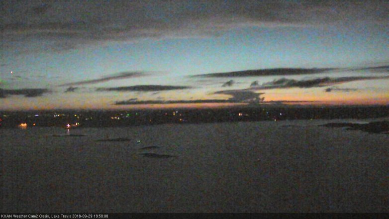 Lake Travis webcam, September 29, 2018 7:00 PM CT