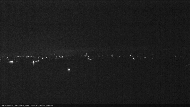 Lake Travis webcam, September 29, 2018 9:10 PM CT