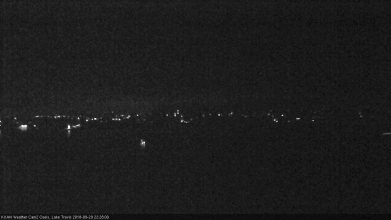 Lake Travis webcam, September 29, 2018 9:30 PM CT