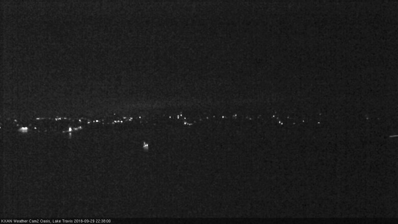 Lake Travis webcam, September 29, 2018 9:40 PM CT