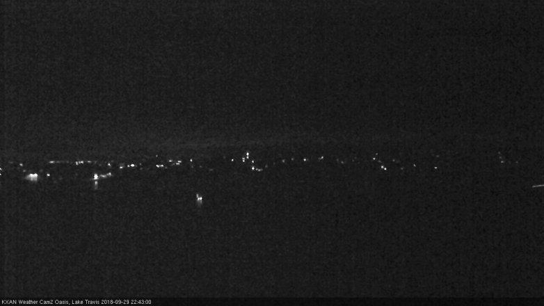 Lake Travis webcam, September 29, 2018 9:45 PM CT