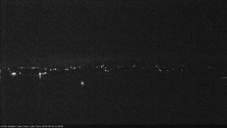 Lake Travis webcam, September 29, 2018 9:50 PM CT