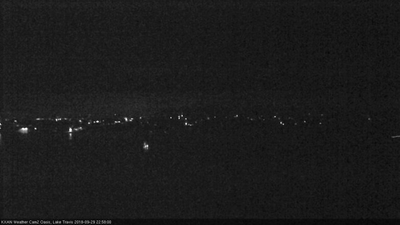 Lake Travis webcam, September 29, 2018 10:00 PM CT